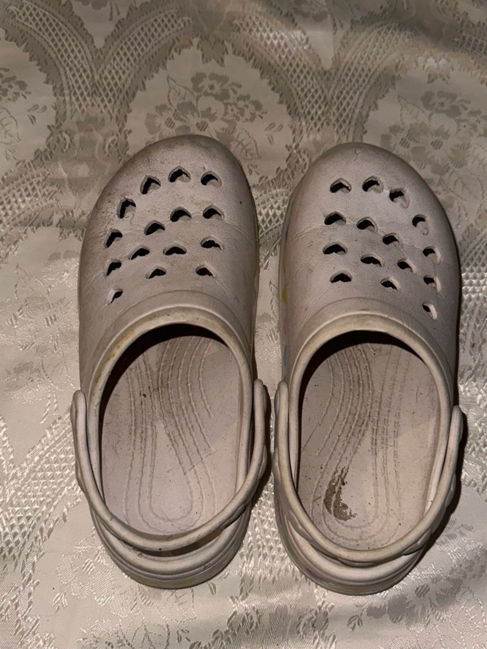 Kids White Slip-On Clog Sandals with Rear Strap